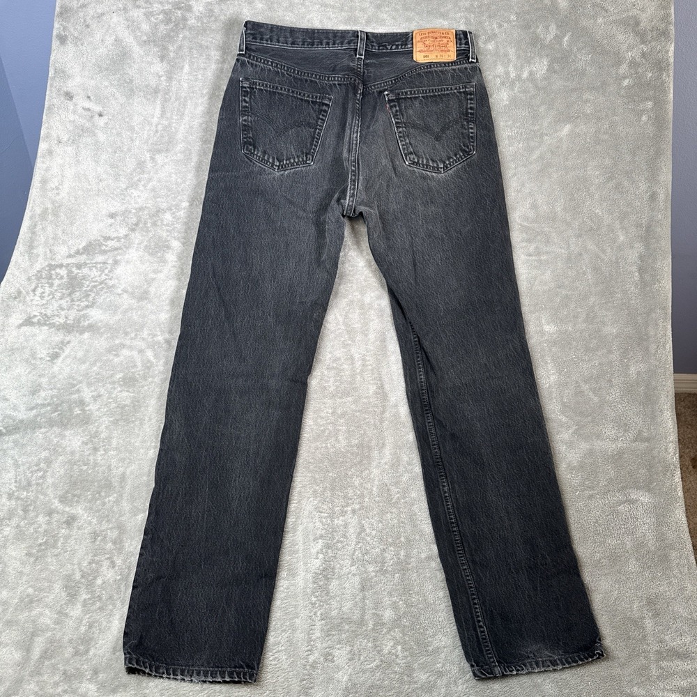 Vintage Levis Jeans Mens 36x34 (Fits 32x32) Black 501 Straight 90s Made in USA